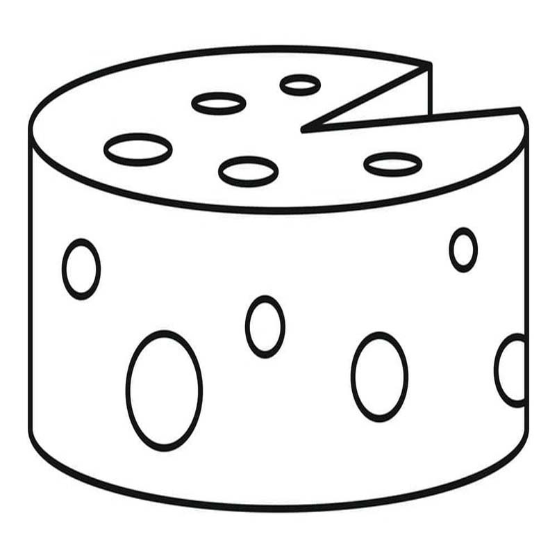Peynir çocuklar için ücretsiz Boyama Sayfası