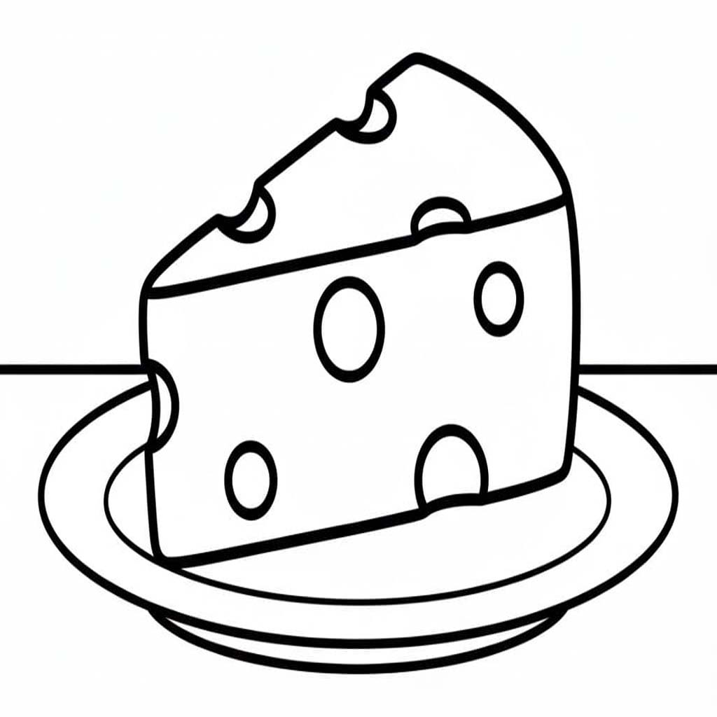 Peynir tabakta Boyama Sayfası