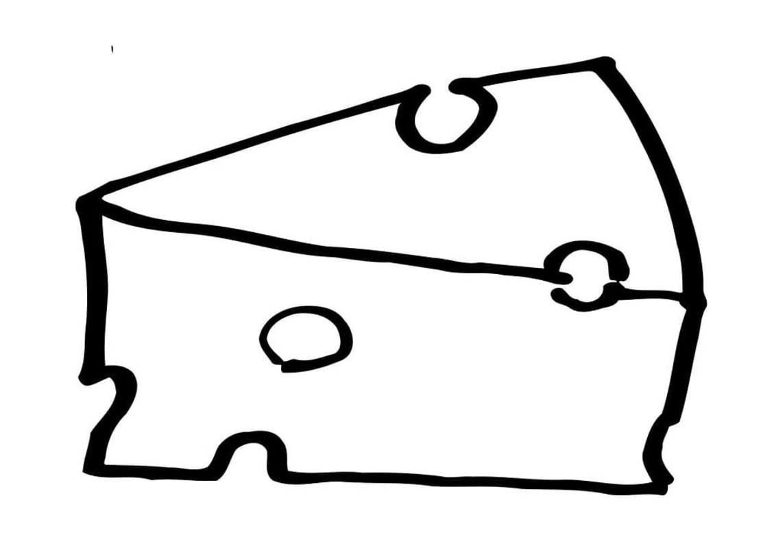 Peynir temel Çizimi Boyama Sayfası