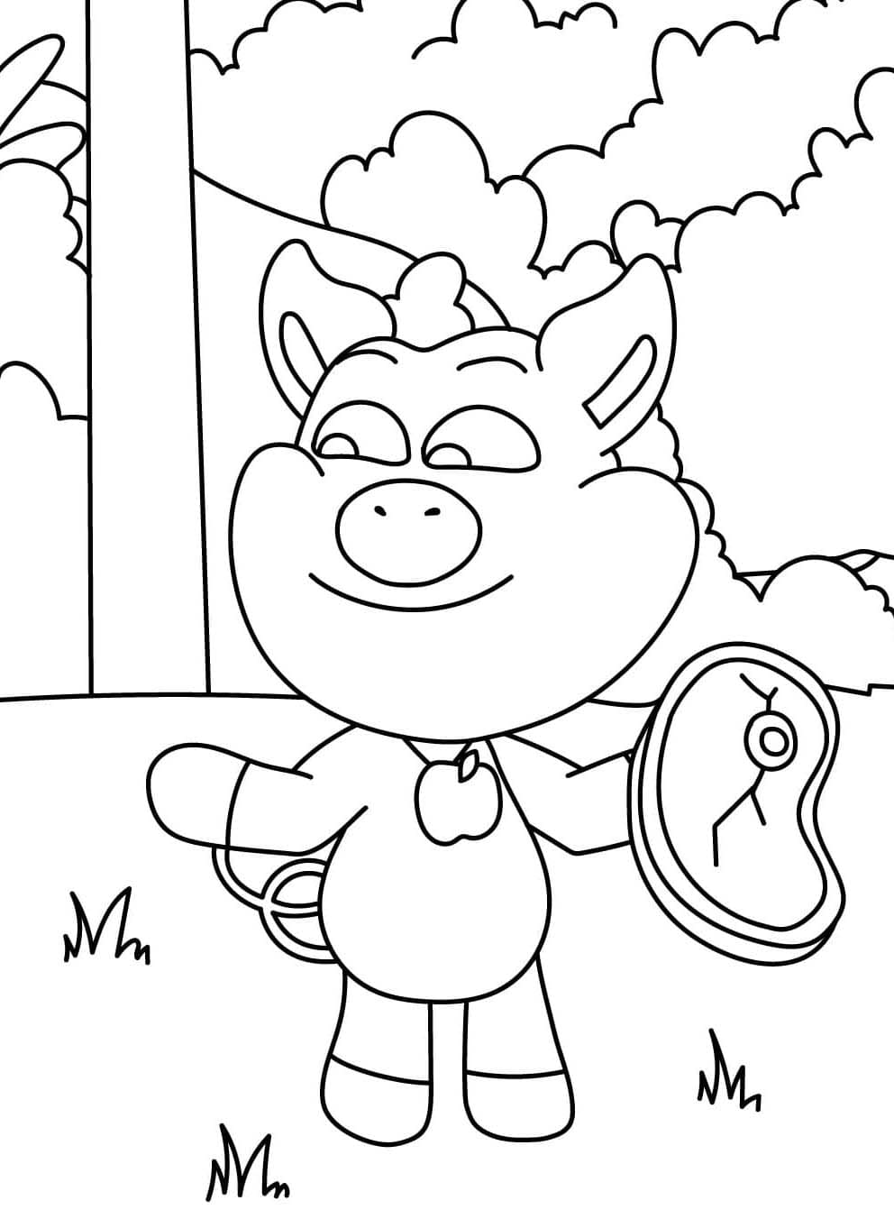 PickyPiggy'yi çocuklara ücretsiz çizin Boyama Sayfası