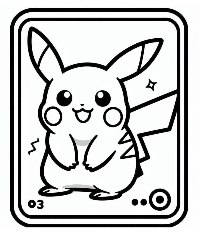 Pikachu Pokemon Kartı Boyama Sayfası