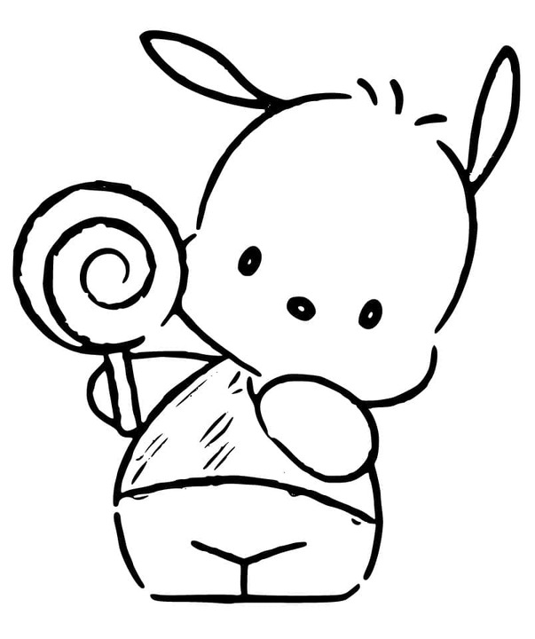 Pochacco'yu Ücretsiz Yazdırılabilir Boyama Sayfası