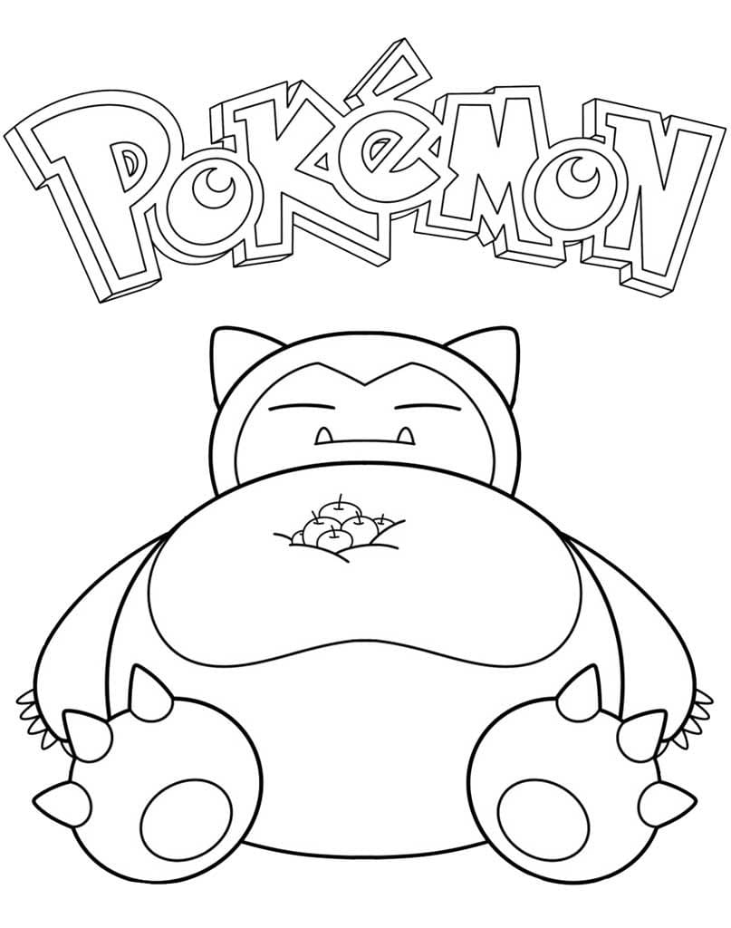 Pokémon Snorlax Çizim Boyama Sayfası