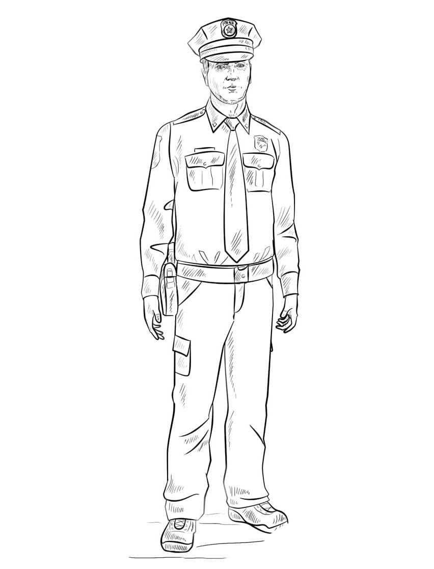 Polis çizimi kolay Boyama Sayfası