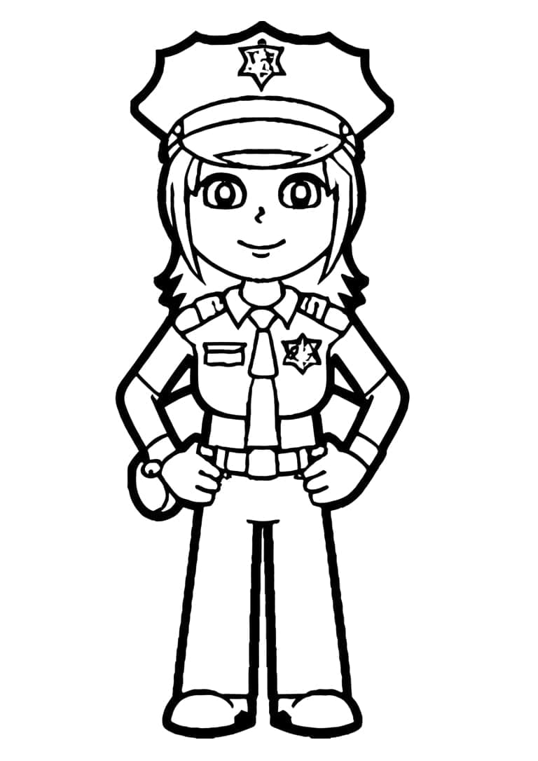 Polis çocuklara ücretsiz Boyama Sayfası