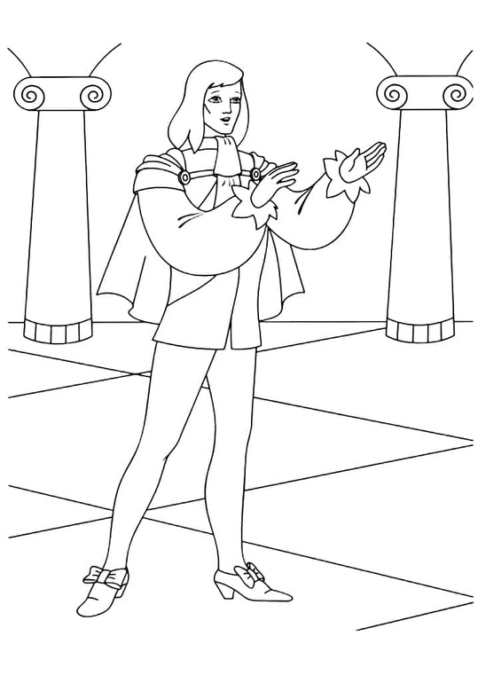 Prens çocuklar için temel Boyama Sayfası