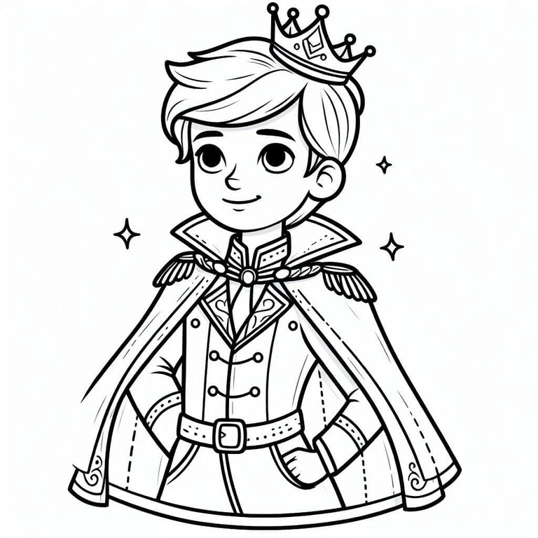 Prens çocuklar için ücretsiz yazdırılabilir Boyama Sayfası