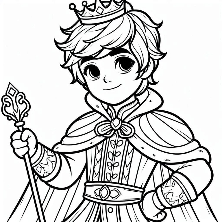 Prens çocuklar için ücretsiz Boyama Sayfası