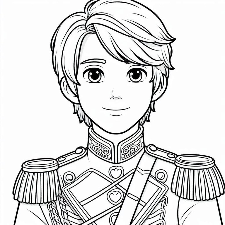 Prens yazdırılabilir temel Boyama Sayfası