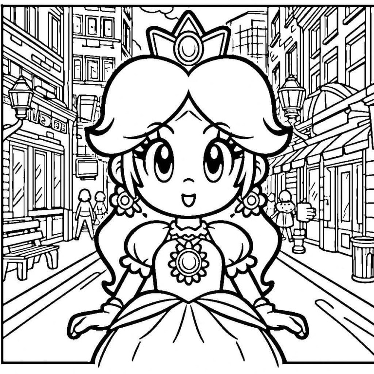 Prenses Daisy çocuklar için basit Boyama Sayfası