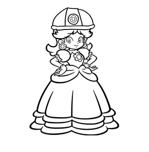 Prenses Daisy çocuklar için kolay Boyama Sayfası