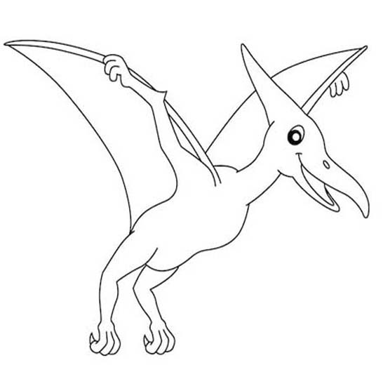 Pterodaktil Çizim Boyama Sayfası