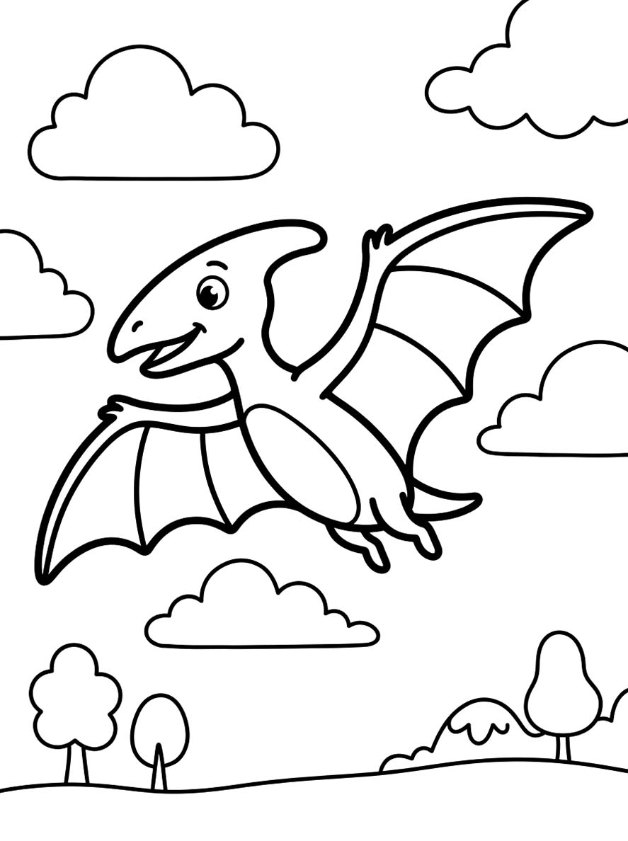 Pterodaktil Görüntü Boyama Sayfası