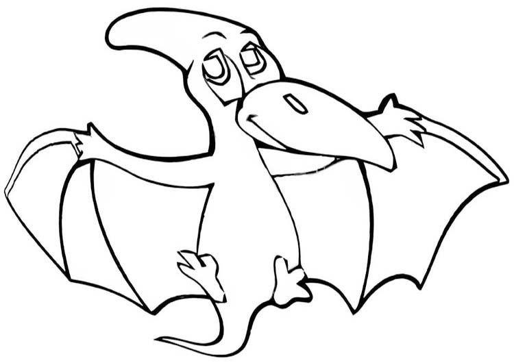 Pterodaktil basit Boyama Sayfası