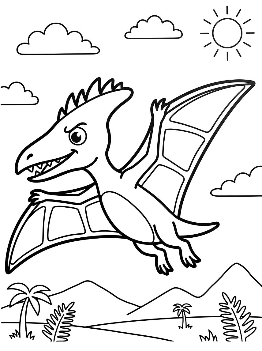 Pterodaktil resim Boyama Sayfası