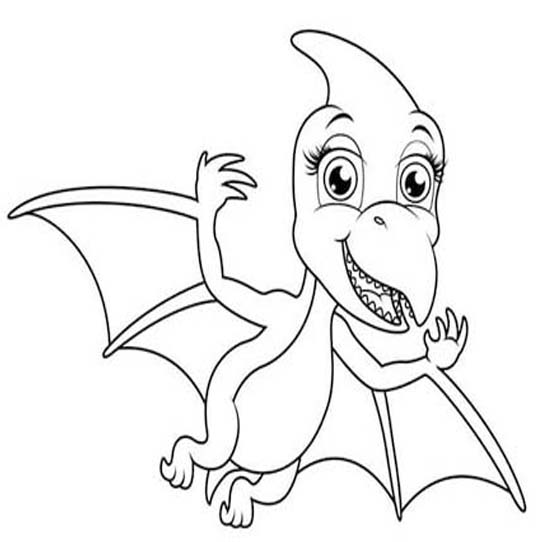 Pterodaktil yazdırılabilir Boyama Sayfası