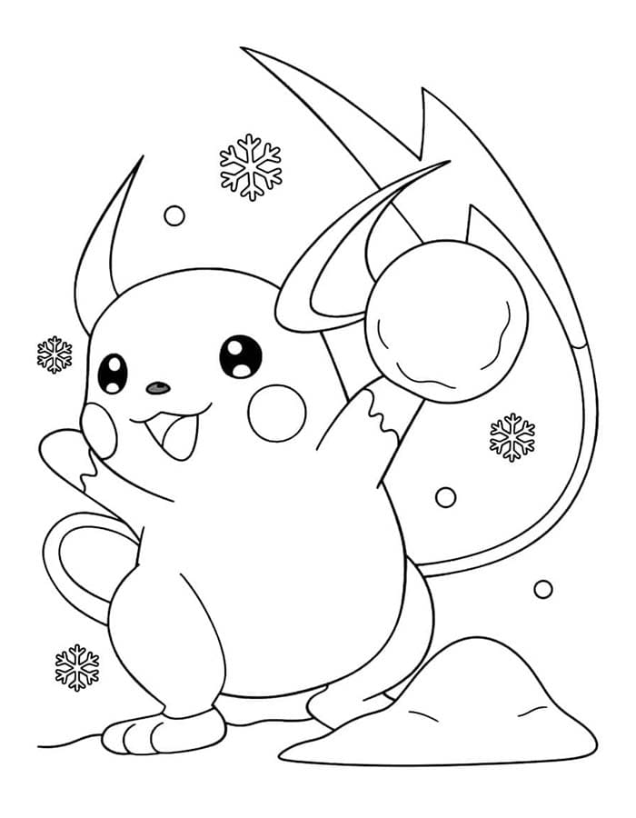 Raichu Basit Boyama Sayfası