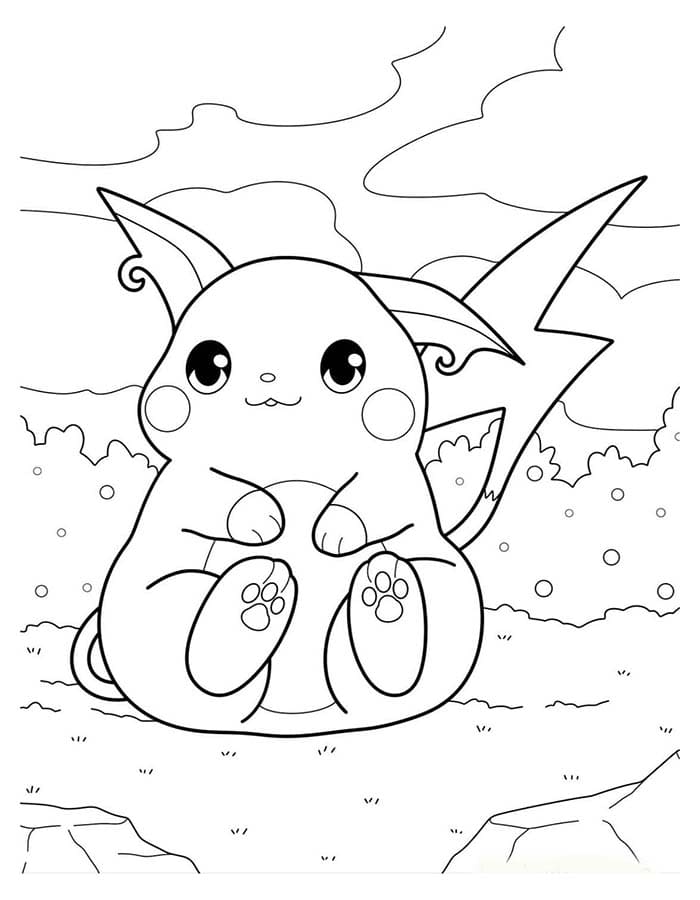 Raichu resim Boyama Sayfası