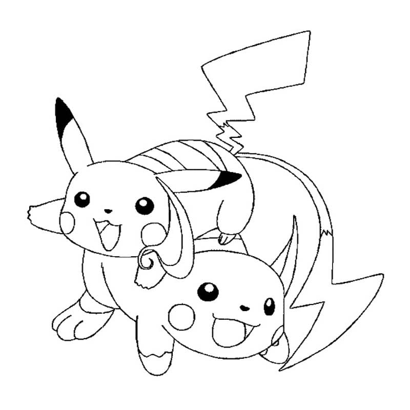 Raichu ücretsiz yazdırılabilir Boyama Sayfası