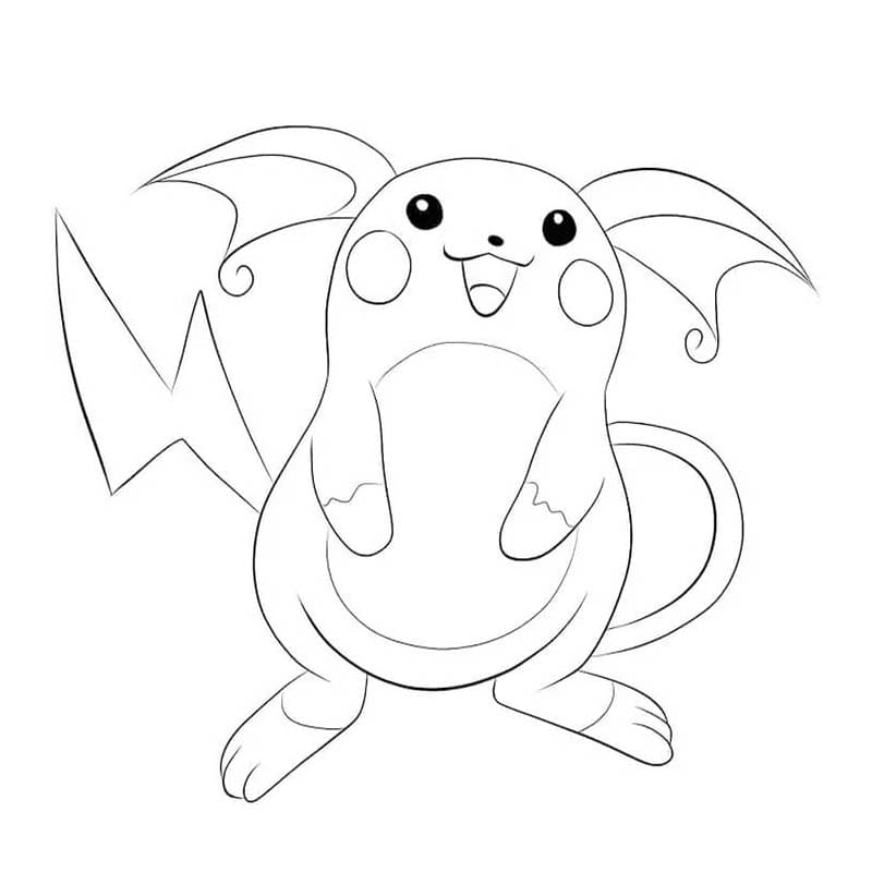 Raichu ücretsiz Boyama Sayfası