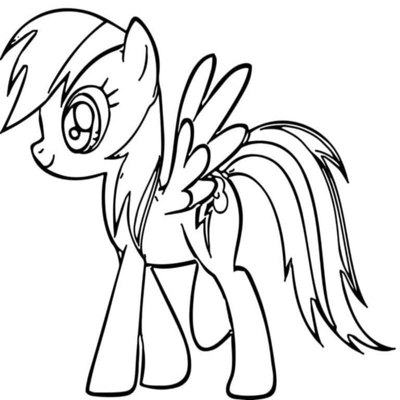 Rainbow Dash Basit Boyama Sayfası