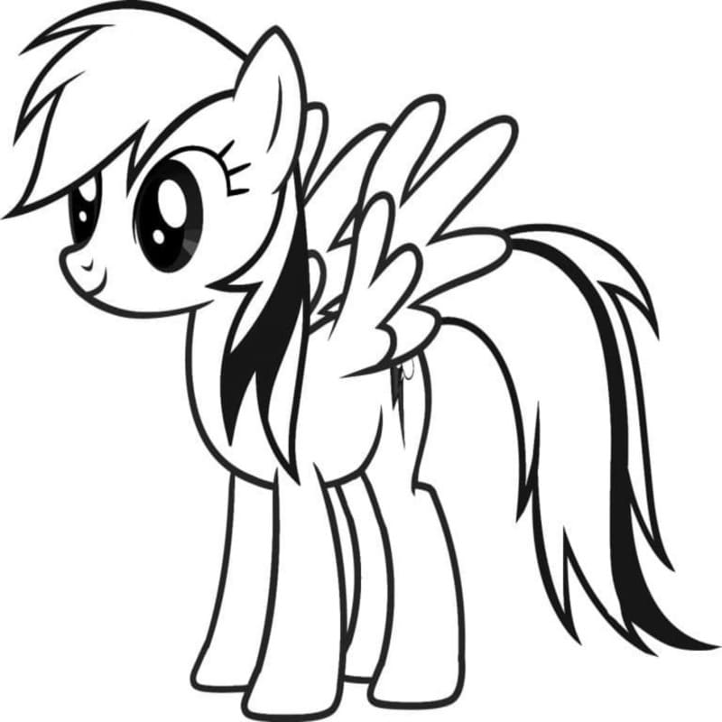 Rainbow Dash Çizim Boyama Sayfası