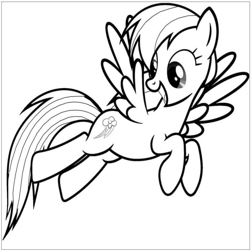 Rainbow Dash Kolay Boyama Sayfası