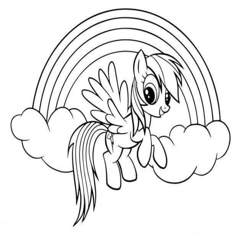 Rainbow Dash yazdırılabilir Boyama Sayfası