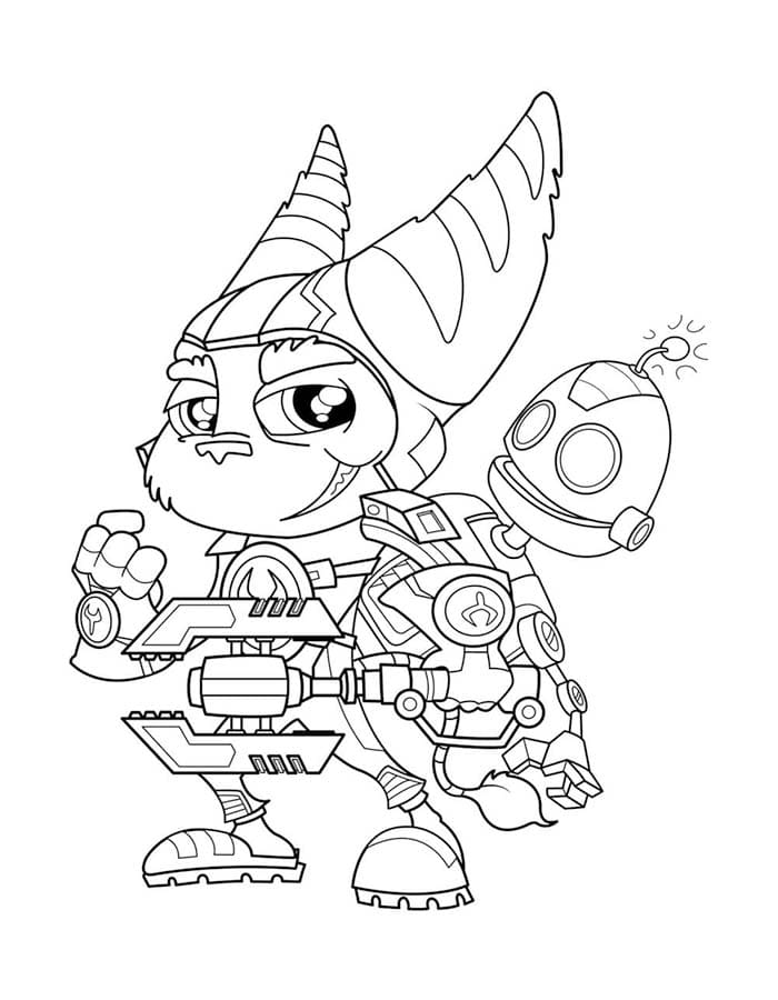 Ratchet ve Clank resim Boyama Sayfası