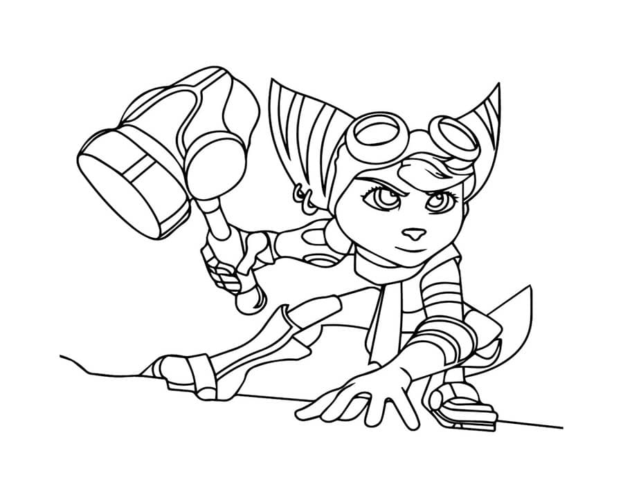 Ratchet ve Clank ücretsiz yazdırılabilir Boyama Sayfası