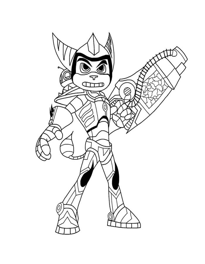 Ratchet ve Clank yazdırılabilir Boyama Sayfası