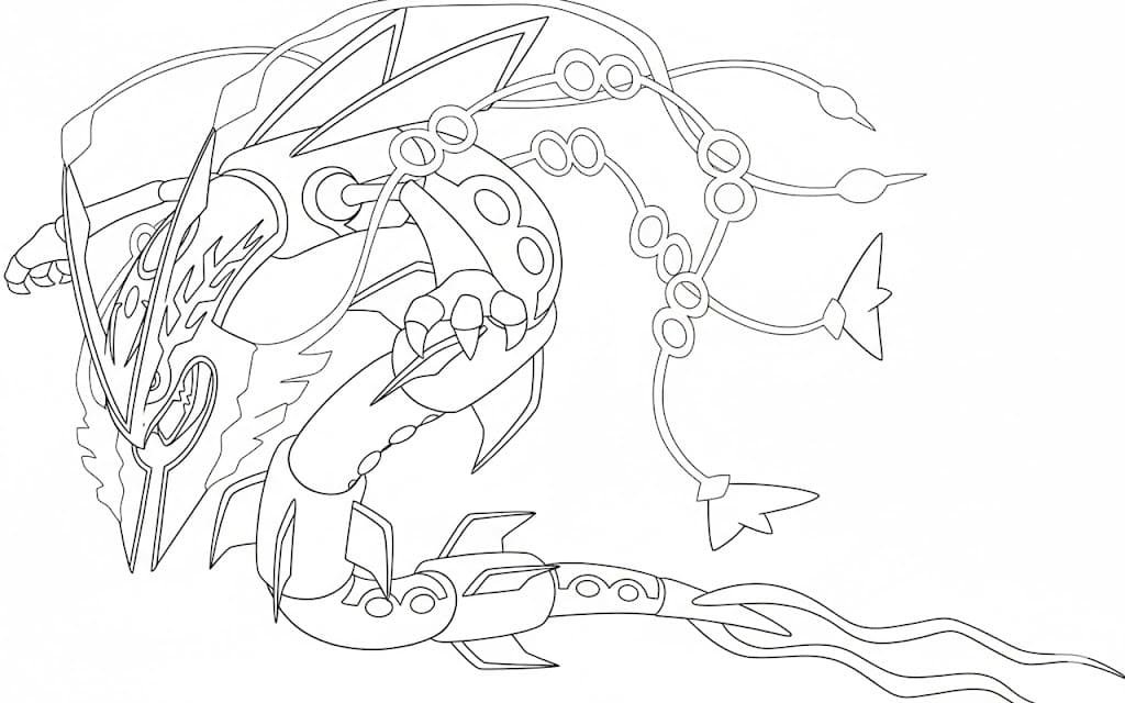 Rayquaza Basit Boyama Sayfası