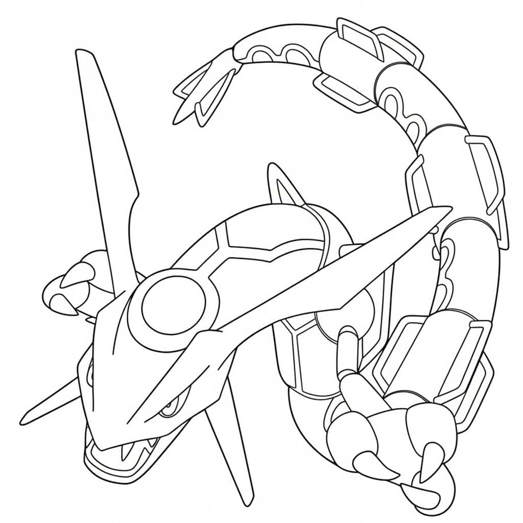 Rayquaza ücretsiz yazdırılabilir Boyama Sayfası