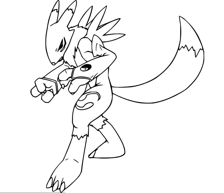 Renamon'u çiz Boyama Sayfası