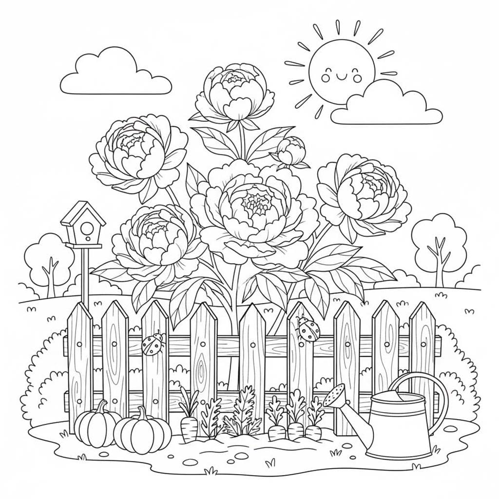 Resim Bahçe ücretsiz Boyama Sayfası