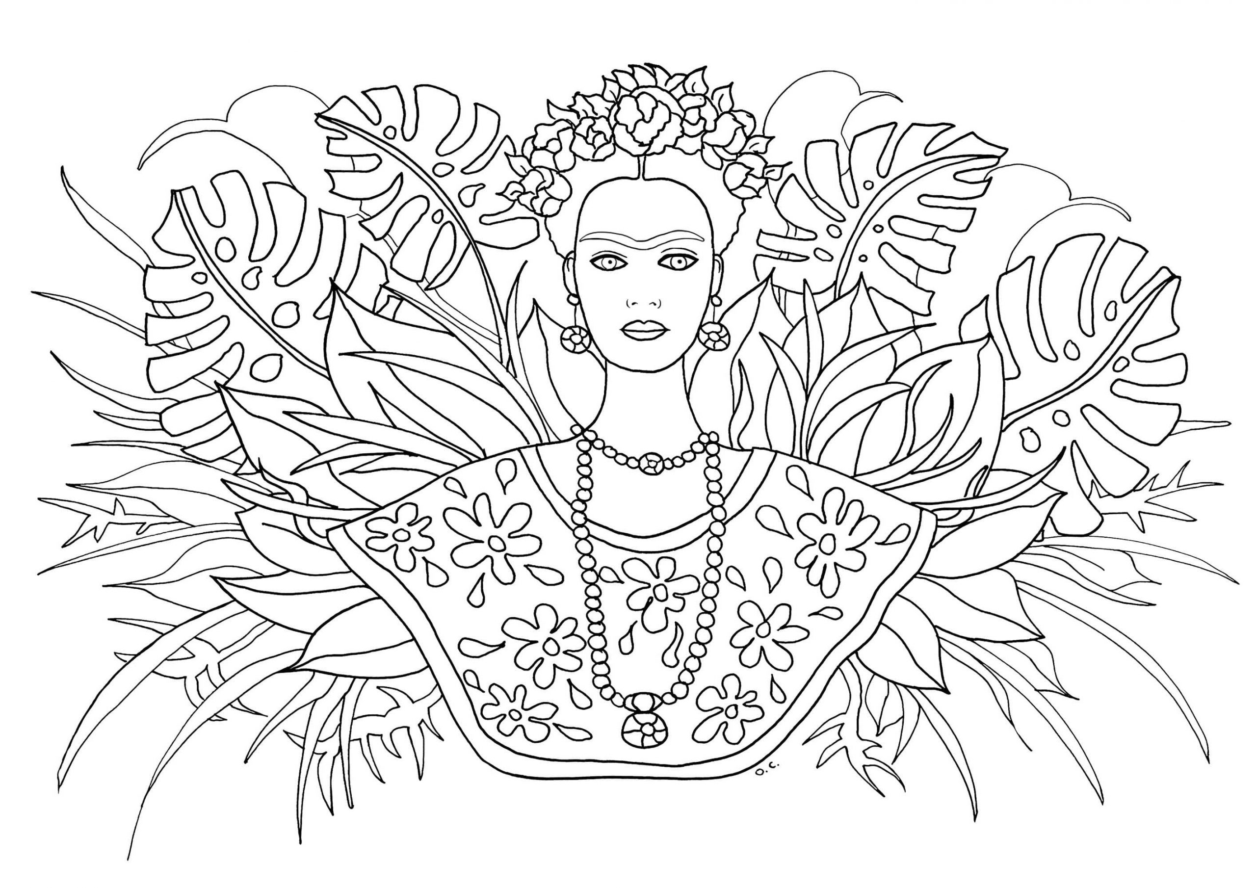 Resim Frida Kahlo Boyama Sayfası