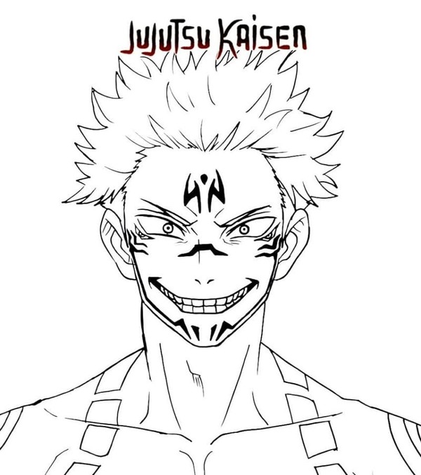 Resim Jujutsu Kaisen karikatür Boyama Sayfası