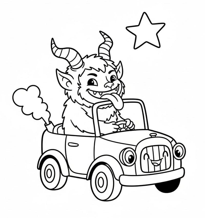 Resim Krampus ücretsiz yazdırılabilir Boyama Sayfası