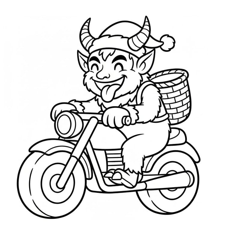 Resim Krampus ücretsiz Boyama Sayfası
