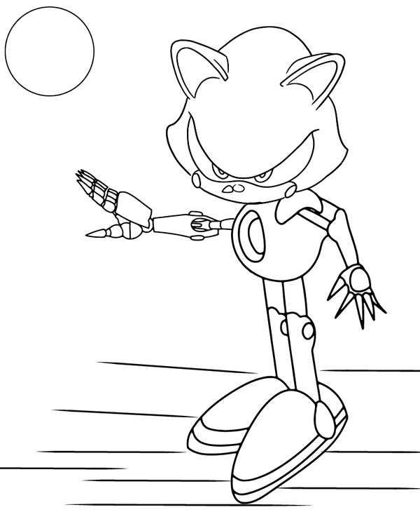 Resim Metal Sonic Ücretsiz Boyama Sayfası
