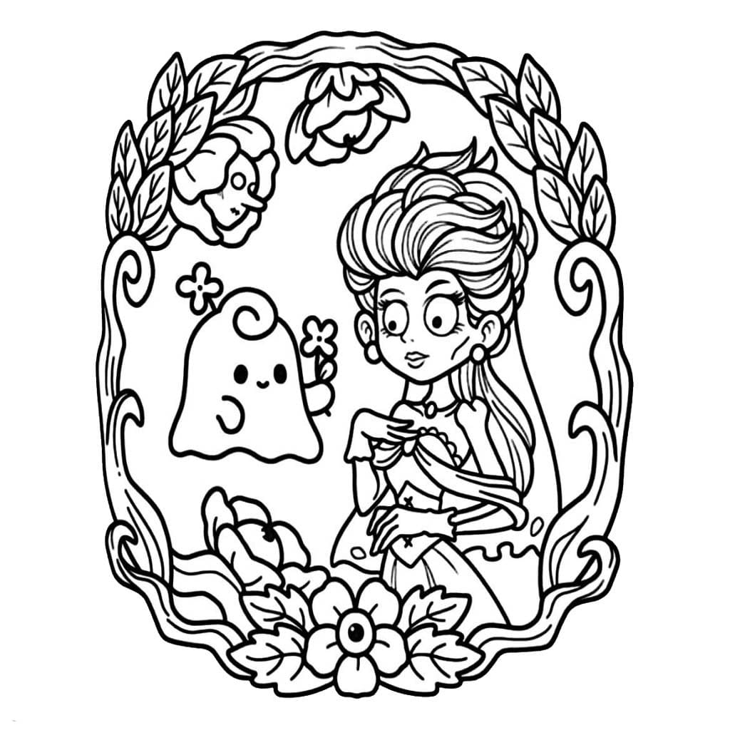 Resim Spooky Cutie ücretsiz Boyama Sayfası