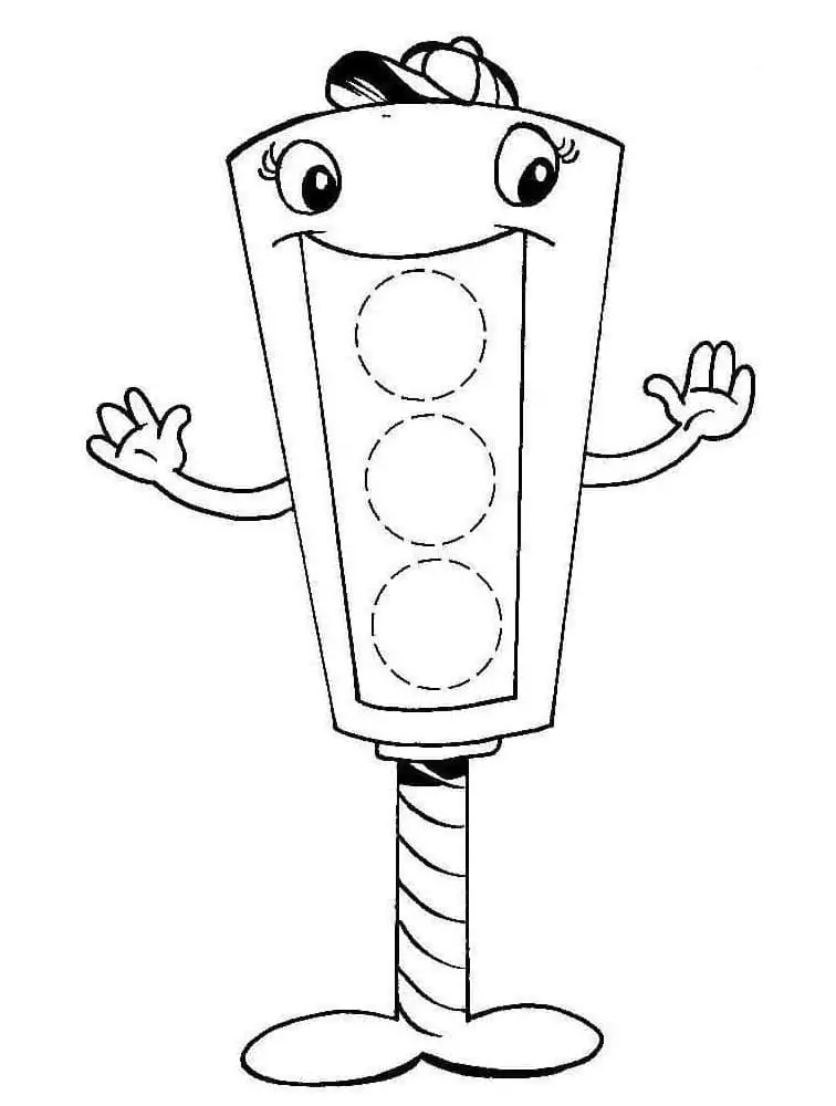 Resim Trafik ışıkları Kolay Boyama Sayfası