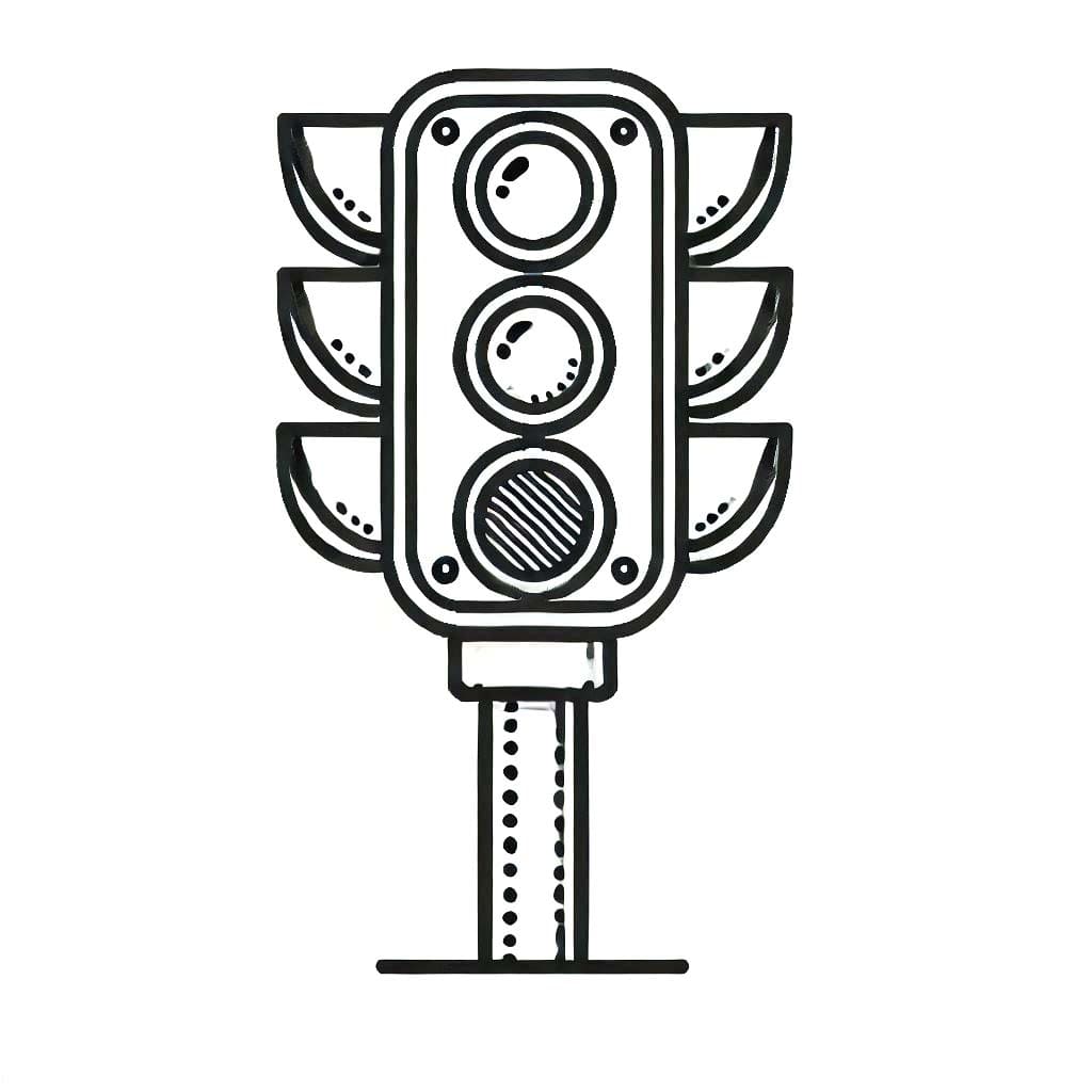 Resim Trafik ışıkları temel Boyama Sayfası