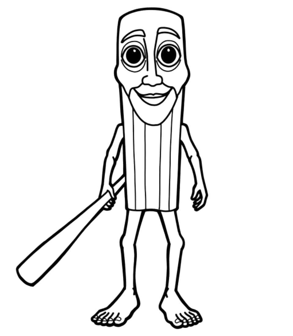 Resim Tung Tung Tung Sahur ücretsiz yazdırılabilir Boyama Sayfası