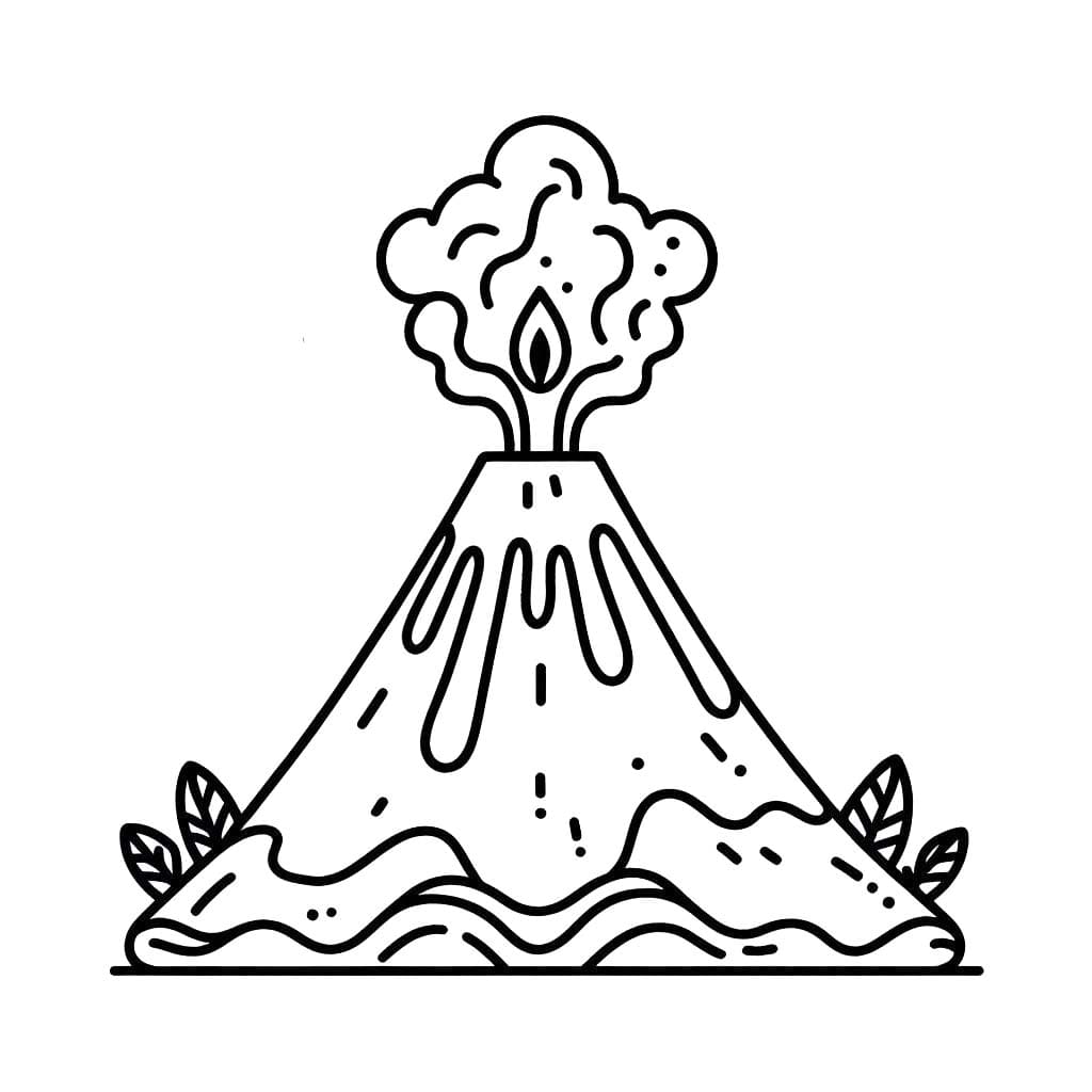 Resim Yanardağ yazdırılabilir Boyama Sayfası