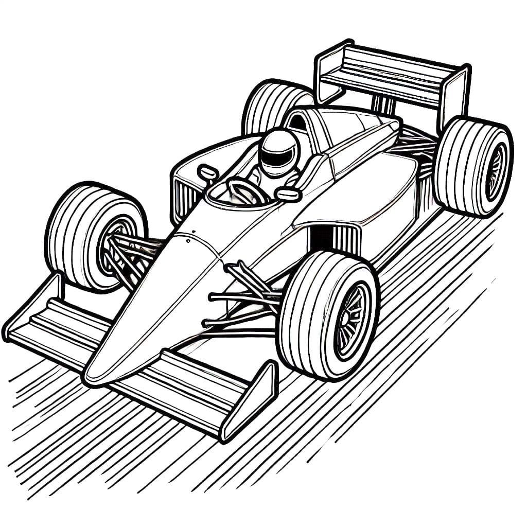 Resim Yarış Arabası Boyama Sayfası