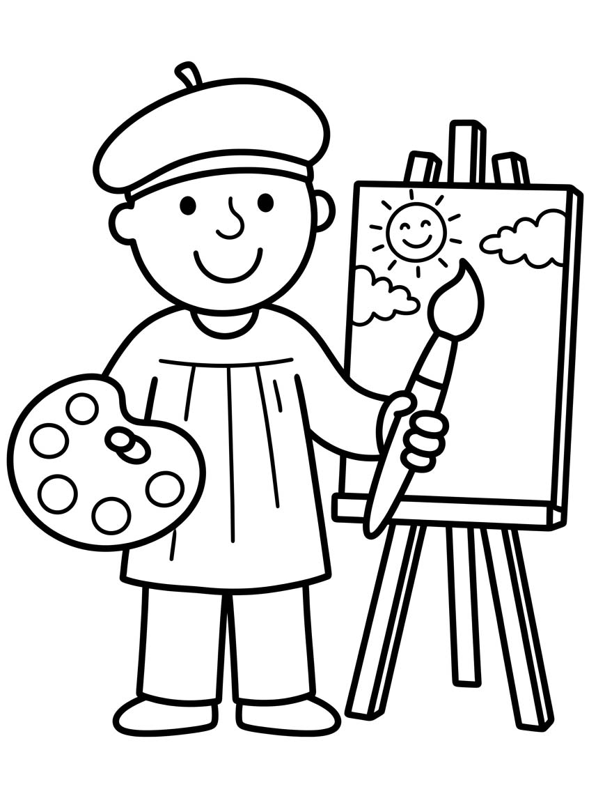 Ressam kolay Boyama Sayfası