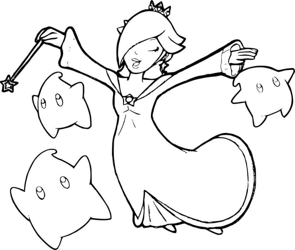 Rosalina çocuklar için basit Boyama Sayfası