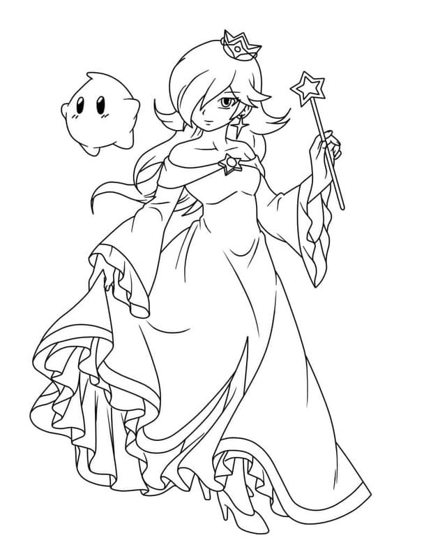 Rosalina çocuklar için temel Boyama Sayfası