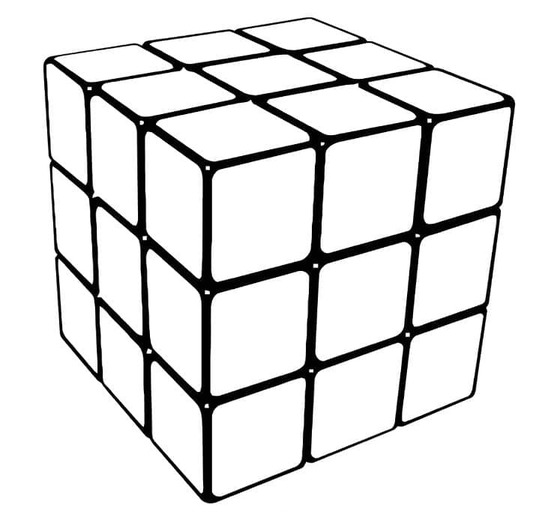 Rubik yazdırılabilir basit Boyama Sayfası
